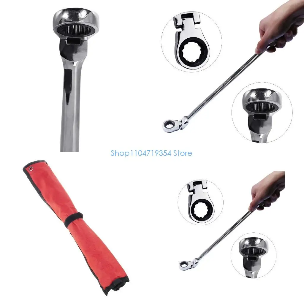0xld-6-piece-flex-head-long-ratcheting-wrenches-double-box-end-chrome-vanadium-steel-72-tooth-wrench-set-with-metri