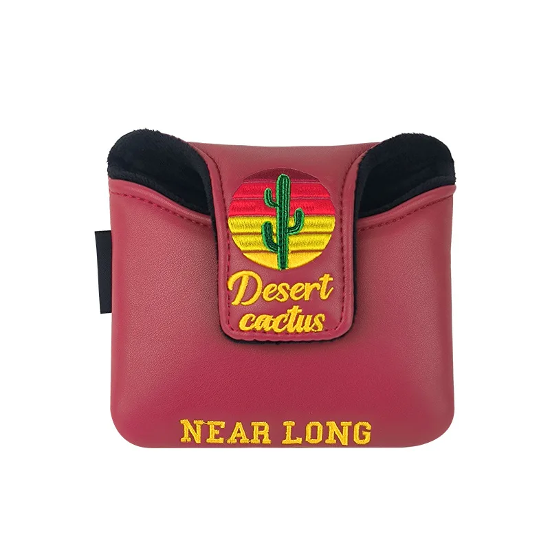 Golf Putter Head Cover Magnetic Closure Right-Angle Square Putter Cover PU Waterproof Golf Putter Cap Protection