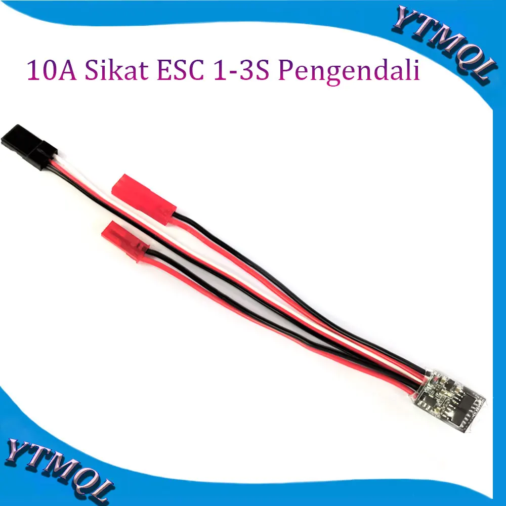 1Pcs 10A Sikat ESC 1-3S Pengendali Kecepatan Motor Dua Arah dengan Rem/Tanpa Rem 1A BEC untuk Kendaraan RC Model Perahu Mobil