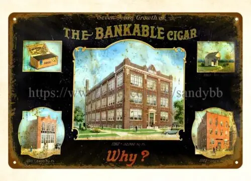 Bankable Cigar metal tin sign wall decoration birthday at home