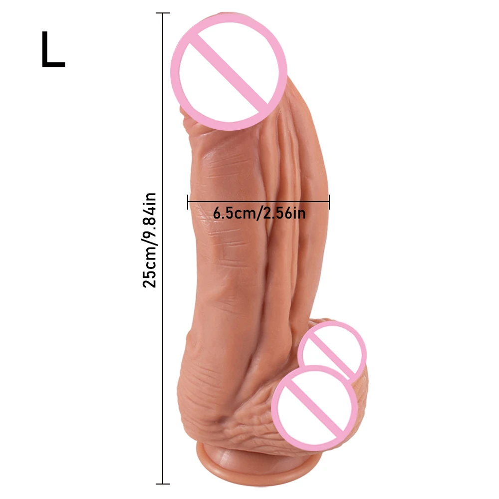 Soft Skin Feeling Liquid Silicone Huge Dildos with Suction Cup Big Dick Realistic Muscles Penis Large Phallus Sex Toys for Women