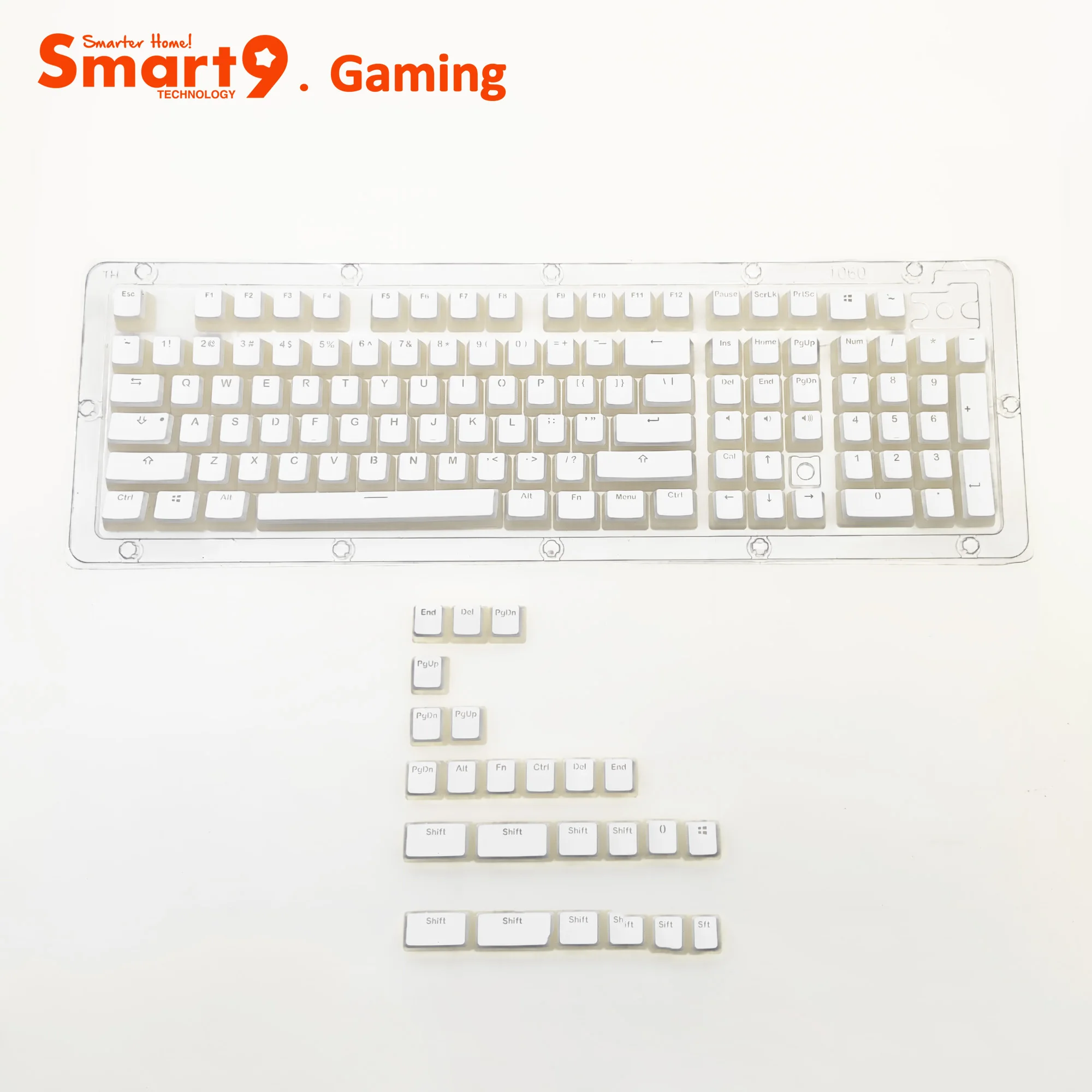 Smart9 PBT Double Shot Pudding Keycaps OEM Profile 108Keys with 24Extra Keys for Custom Layout Mechanical Keyboards