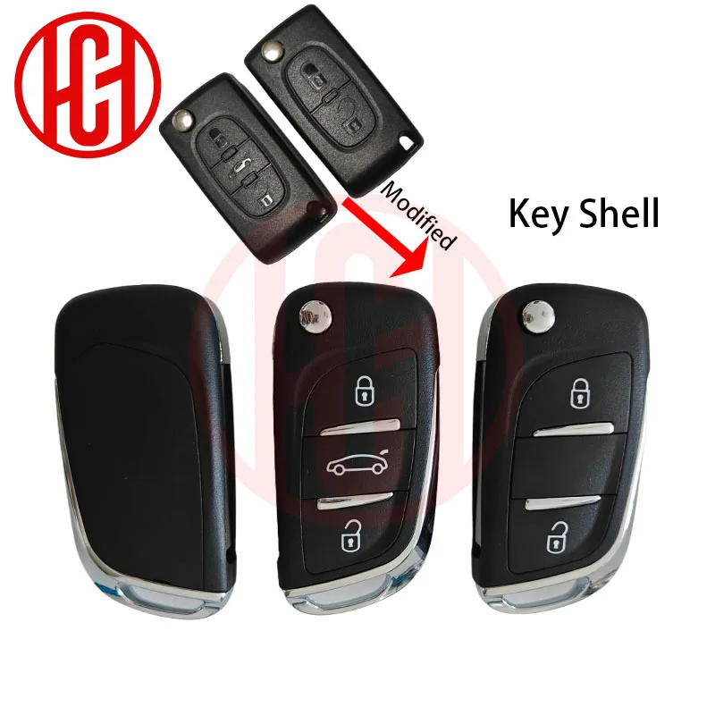 

Modified Remote Flip Car Key Shell Cover Case HU83/VA2 Blade For Citroen C2 C3 C4 C5 Berlingo For Peugeot 207 307 308 407 607