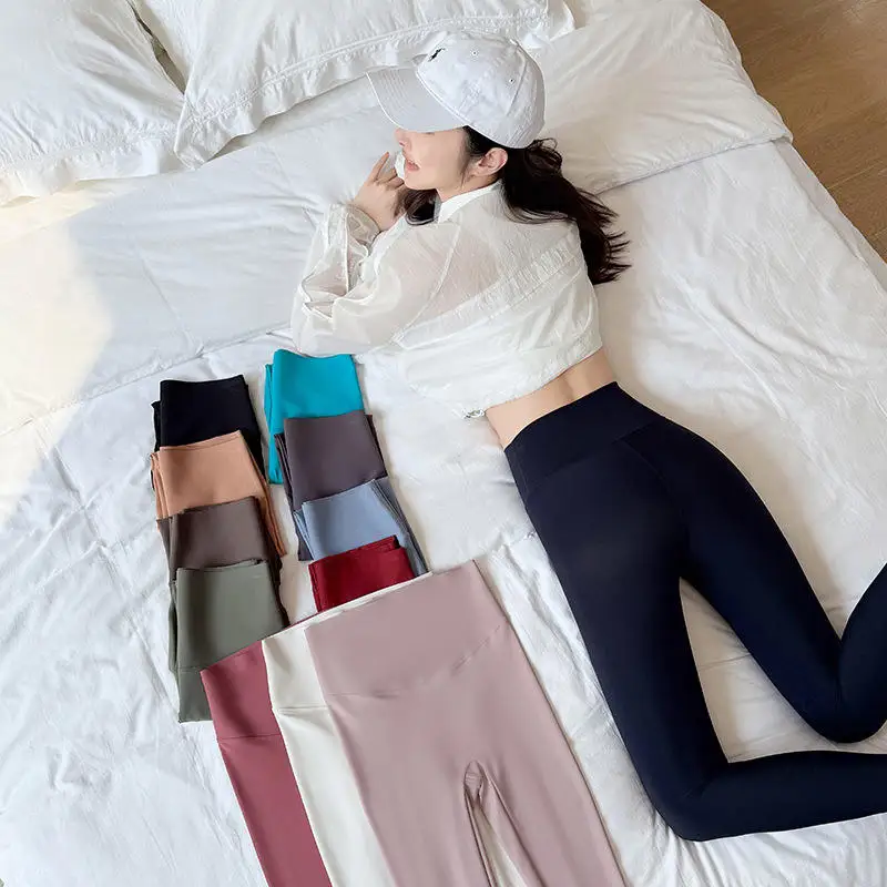 

Брюки для йоги из ледяного шелка, женские тонкие летние брюки для подтяжки живота, утягивающие ковчег, брюки для уличной одежды