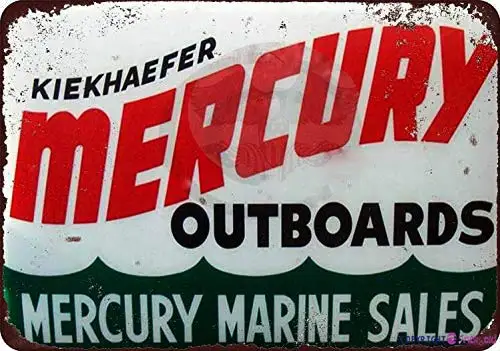 Retro Metal Tin Sign/New Aluminum Sign Mercury Outboard Motors Marine Sales Vintage Sign Retro Look Home Club Bar Poster Wall De