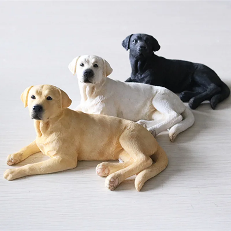 

Creative Decor Labrador Dog Art Sculpture Simulated Animal Model Collection Figurines Miniatures Resin Craft Home Decoration