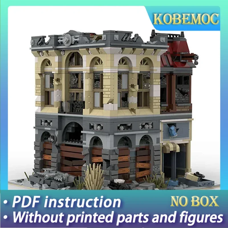

Modular Ruins Street View Model Moc Building Bricks Apocalyptic Bank Technology Blocks Gifts Christmas Toys DIY Sets Assembly