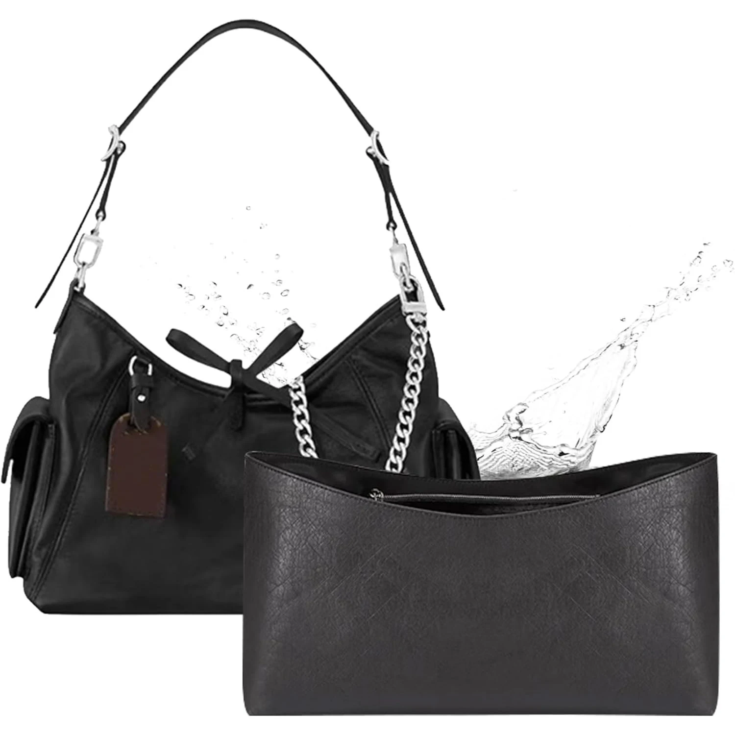 Upgraded Lightweight Water-Resistant Dupontpaper Tote Bag Insert Shaper Compatible with LV CarryAll Vibe MM Bag