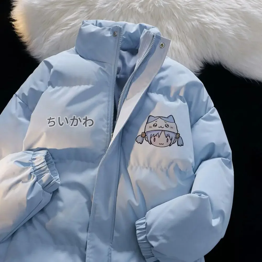 Anime Usagi Piumino invernale Chiikawa Cartoon carino addensare vestiti di cotone colletto alla coreana cappotto di cotone sciolto caldo dolce ragazze top