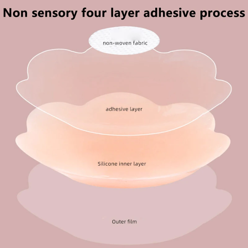 1 Paar wiederverwendbare Frauen Brust Blütenblätter Lift Nippel Abdeckung unsichtbarer Klebstoff trägerlos rückenfrei Stick On BH Silikon Brust Aufkleber