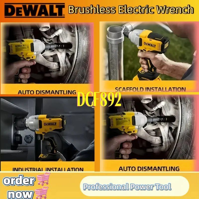 Dewalt Lithium-Batterie, bürstenloser Elektroschrauber, kabelloser Schlagschrauber, hohes Drehmoment, drei Geschwindigkeiten, Autoreparatur-Elektrowerkzeuge, 1/2 Zoll
