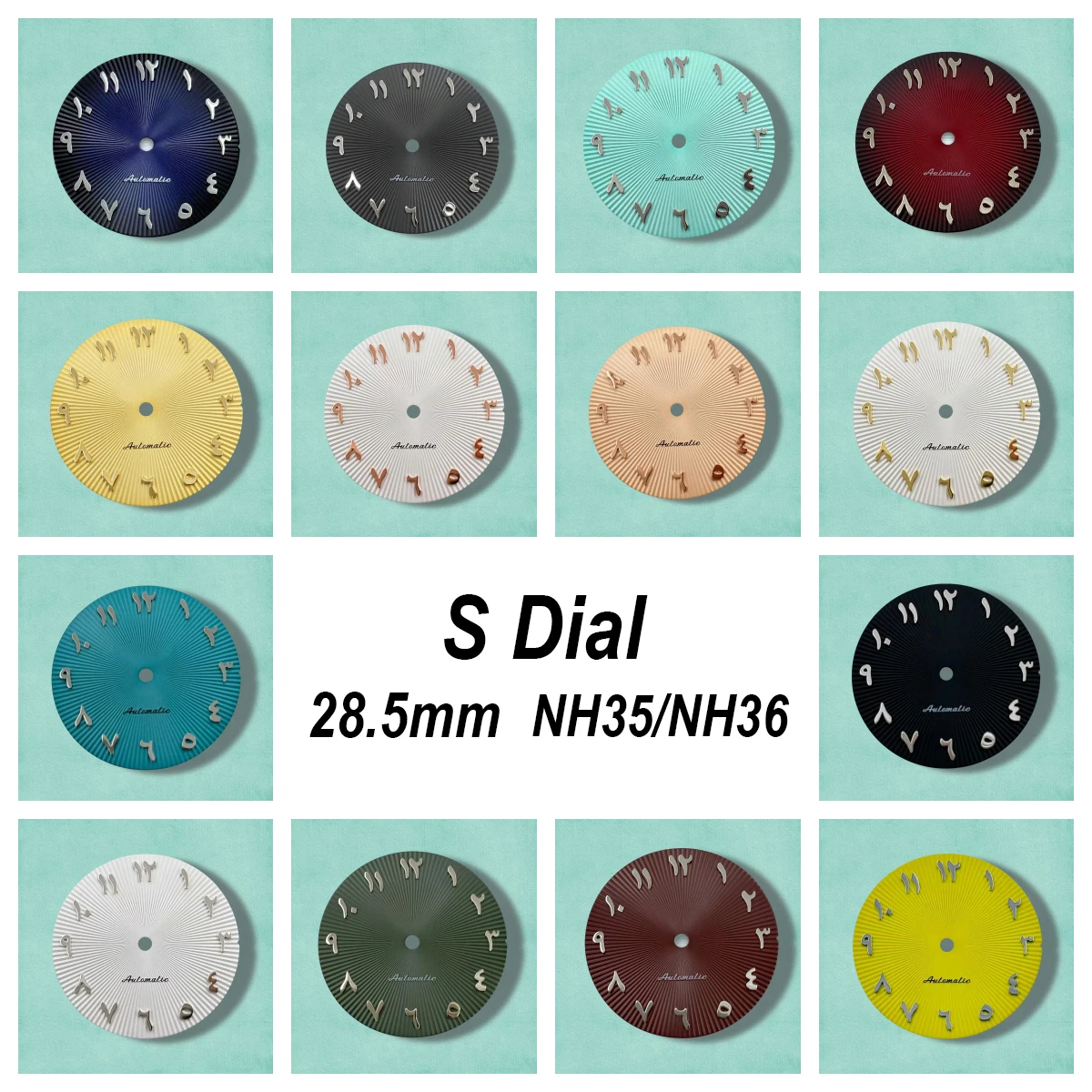 

28.5mm S Logo Arabic NH35 Dial For NH35/NH36/4R/7S Movement Crown NH35 High-Quality Accessories Complete Range Of Colors ﻿