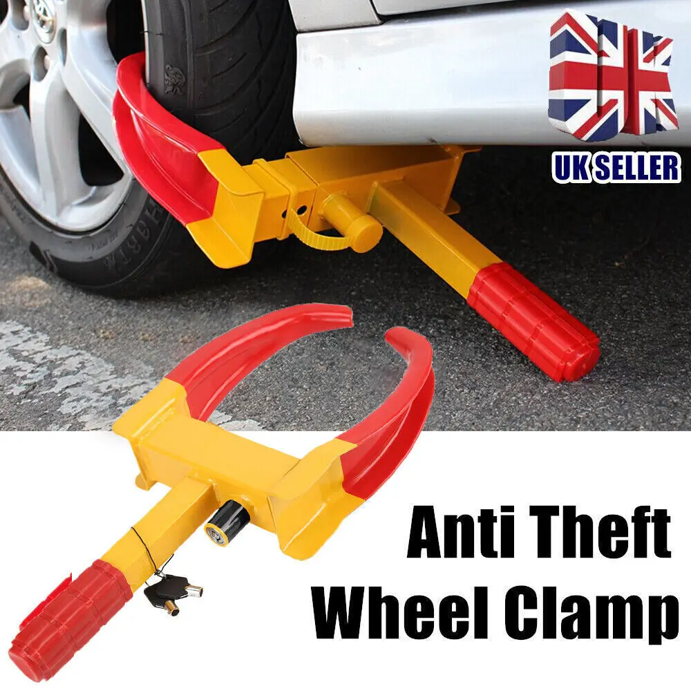 Heavy Duty Security Wheel Clamp Caravan Trailer Car Van Motorcycle Lock + 2 Keys