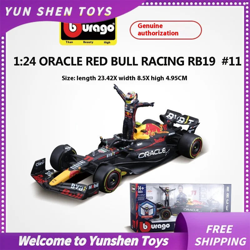 

Полноразмерная модель автомобиля Bburago 1:24 Red Bull RB18 F1, модель автомобиля 2022 из сплава, модель размера, формула гонок, украшения в подарок