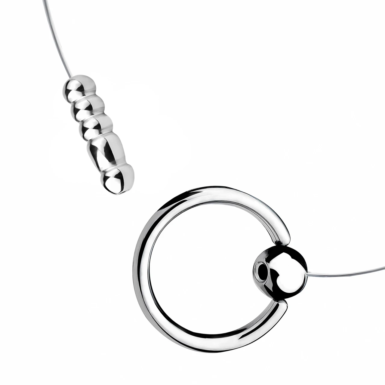 Beads Steel Penis Sounding Plug with Pull Handle Male Chastity Urethral Dilators Sex Toys Masturbators 18 стимулятор уретры view 4