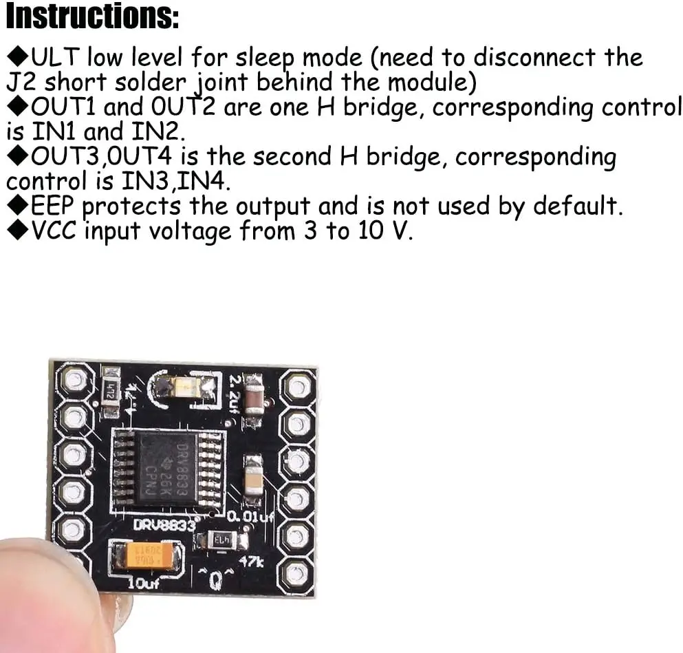 5pcs DRV8833 Motor Drive Module 1.5A Dual H Bridge DC Gear Motor Driver Controller Board Kit