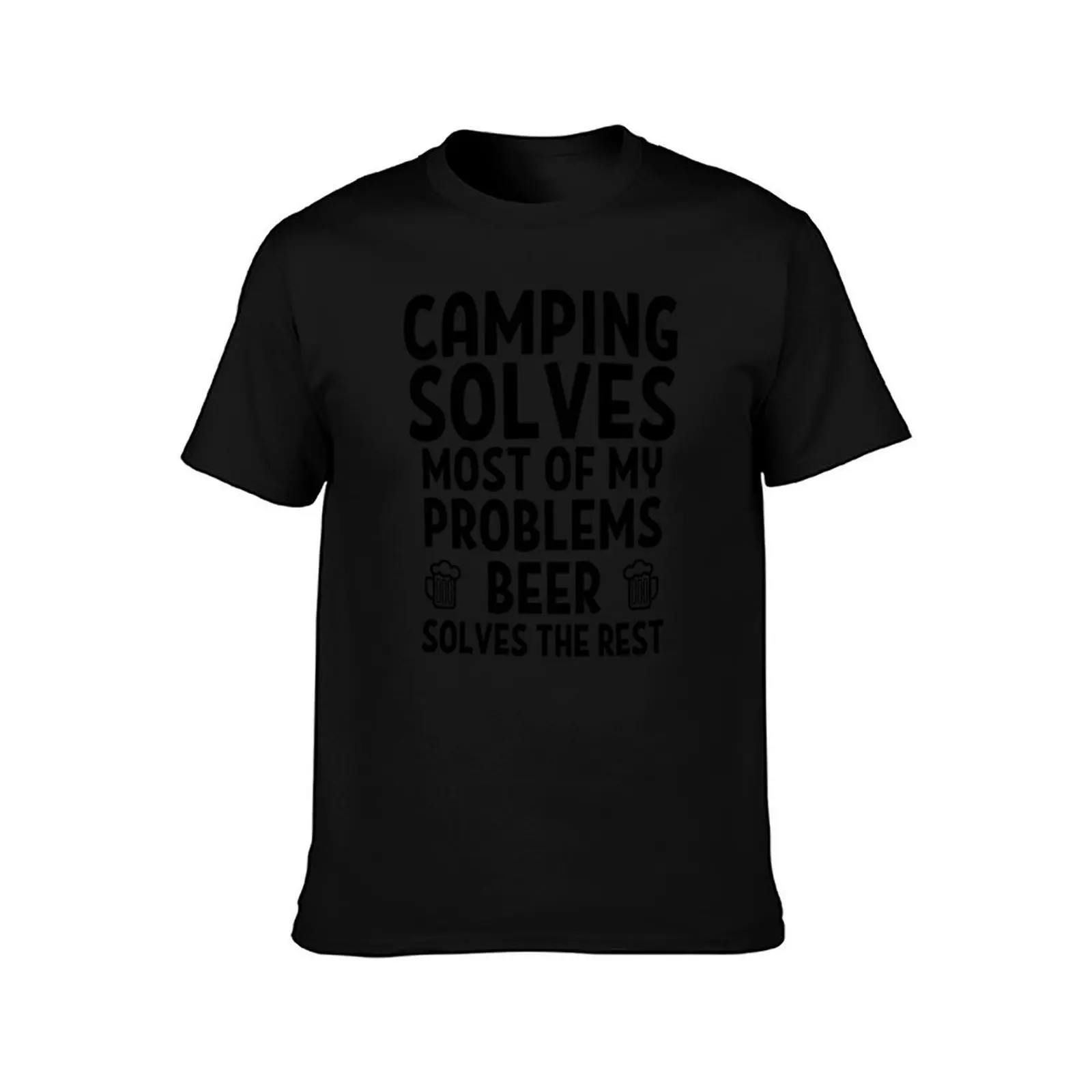 Camping solves most of my problems. Beer solves the rest. T-Shirt graphic shirts summer top Men's t-shirt