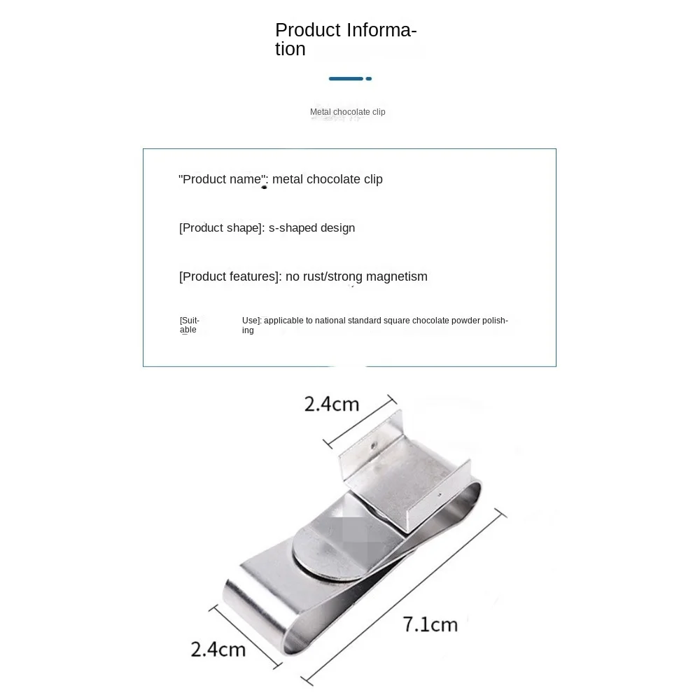 S-förmiger magnetischer Schokoladen-Clip aus Edelstahl, tragbarer Pool-Queue-Kreidehalter, magnetische silberne Snooker-Queue-Kreideklemme