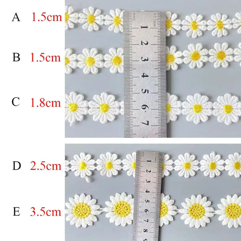 Beautiful Creative Handmade Small Yellow Flower Headwear Decor Daisy Lace Trim DIY Craft Sewing Supplies Ribbon
