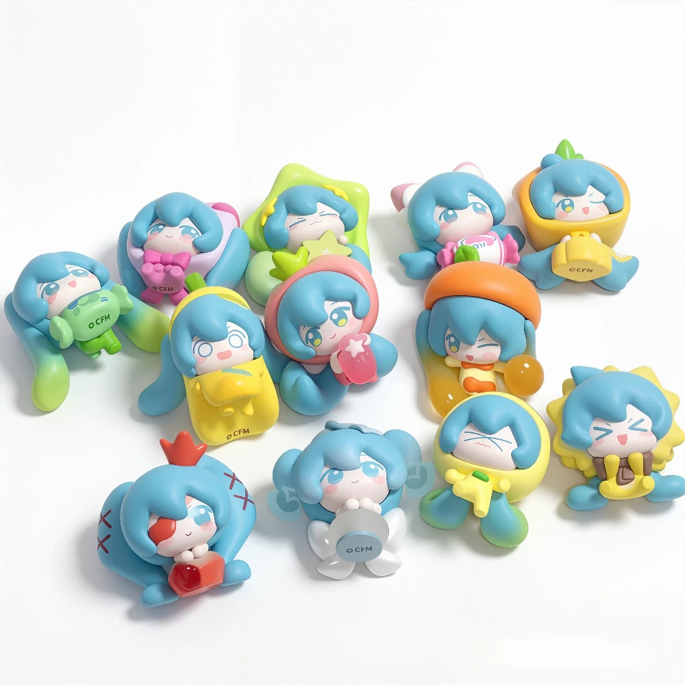 Genuine Hatsune Miku Blind Box Chibi Figure Kawaii Desk Decor Collectible Mini Doll Mystery Toy Surprise Birthday Gift for Fan