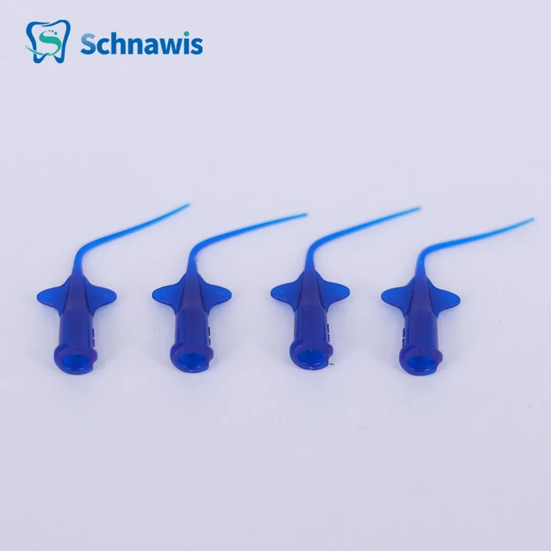 Dental Disposable Plastic Syringe Tip Endo Irrigation Root Canal Lateral Irrigation Needle Dia0.25mm for Dental Injection Refill