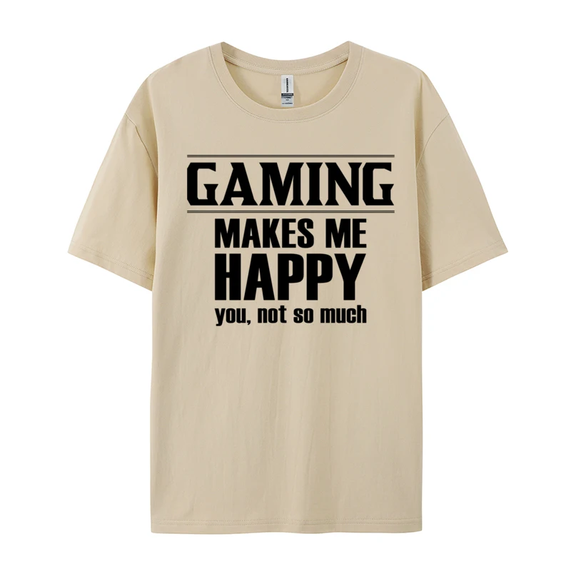 Gaming Makes Me Happy You Cotton Tops Shirts for Men Customized T Shirt Japan Style Graphic Harajuku Streetwear Tshirts