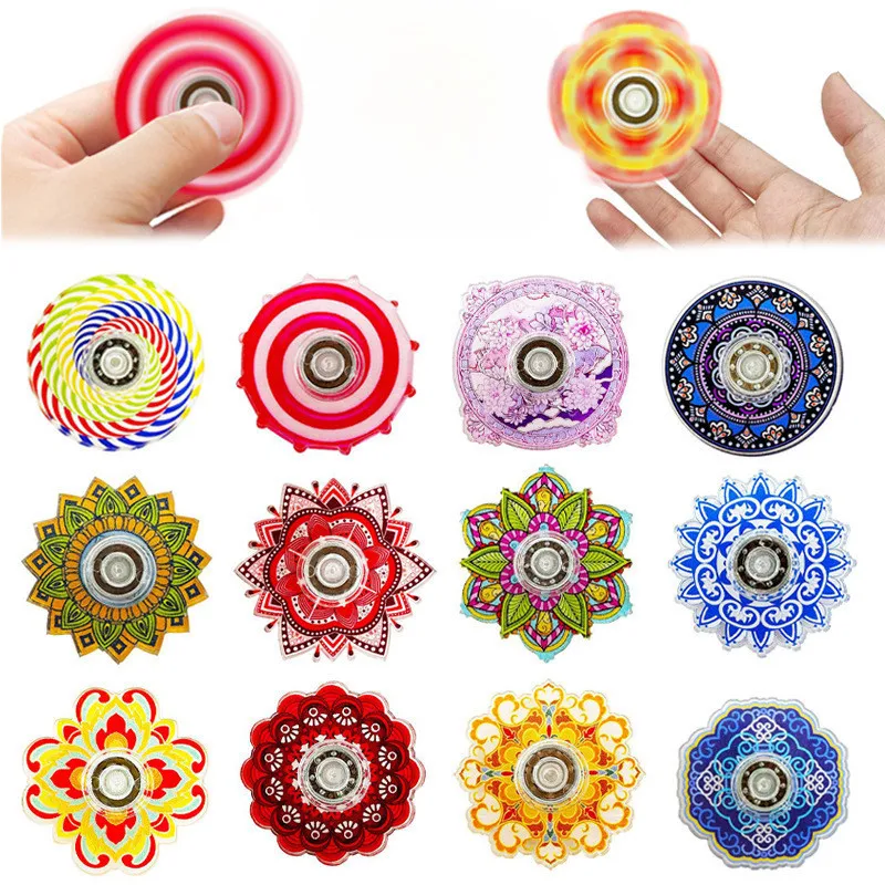 Mini giroscopio con punta delle dita, colore rotante, giocattoli da festa retrò per bambini, regalo di decompressione giroscopico rotante adatto ai bambini