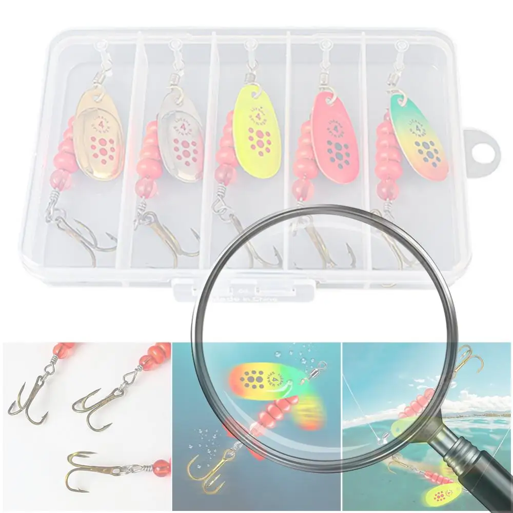 

Набор из 5 воблеров-крэнкбейтов с коробкой для снастей, жесткие приманки для ловли щуки, лосося, морской рыбалки