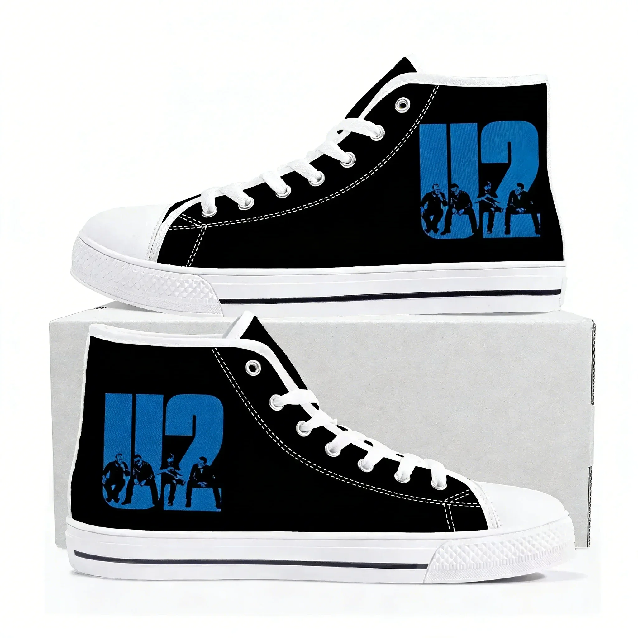 

U2 Rock Band Fashion punk High Top High Quality Sneakers Men Women Canvas Sneaker Casual Couple Shoes Custom Shoes