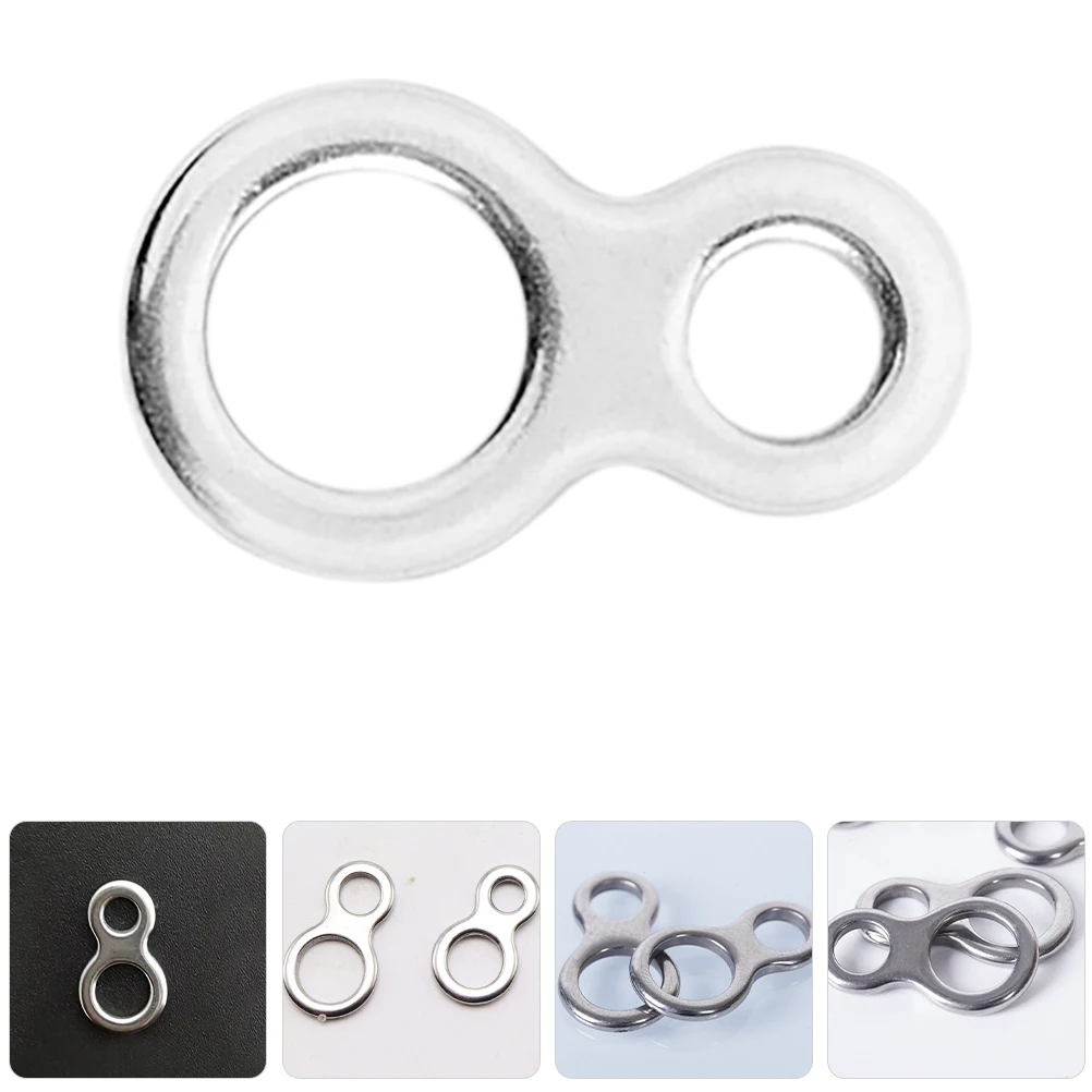 

10pcs Eight Figure Ring Connector Solid Structure Heavy Duty Fishing Tackle Stainless Steel Rings Boat Accessories Seamless Lure