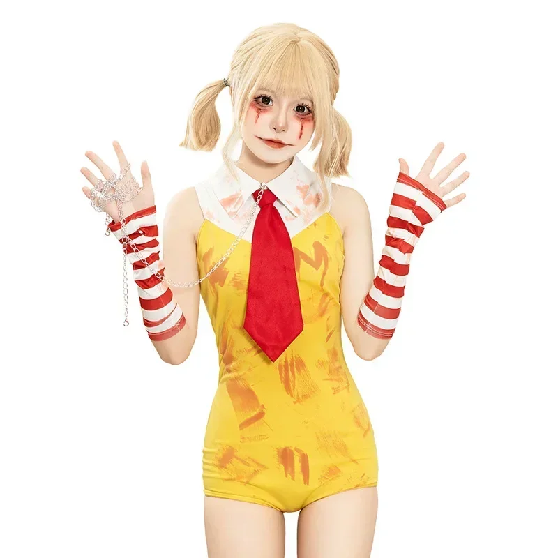 Cosplay2025 Combinaison rayée jaune fiber pour فام، ملحقات أداء sur scène، ensemble de vêtements، كوسبلاي دي هال