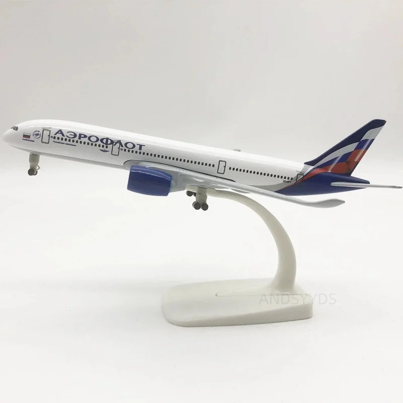 

20 см литой под давлением самолет A350 Россия Aeroflot металлический миниатюрный самолет масштаб 1/400 самолет игрушки для мальчиков с базой сувенирные подарки