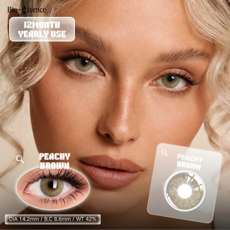 Bio-essence 1 Paar farbige Kontaktlinsen für Augen, graue Augenkontaktlinsen, blaue Linsen, natürliche Modelinsen, kosmetischer Augenkontakt – Detail 25
