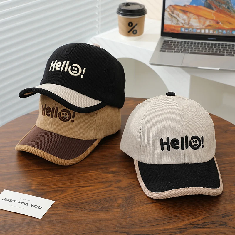 

Cute Letter Baby Baseball Hat Vintage Patchwork Duck Tongue Cap Spring Summer Cotton Kids Boy Girl Sun Visors