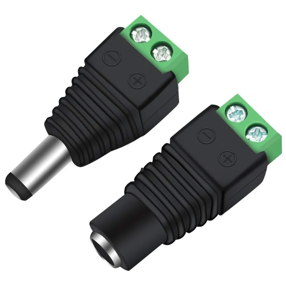 10 Pairs 12V Male and Female 2.1x5.5mm DC Power Jack Plug Adapter Connector for CCTV Security Camera, LED Strip Light