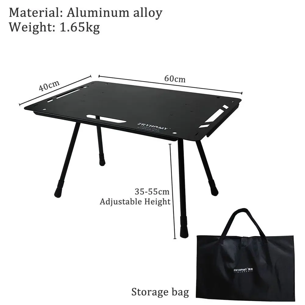 Tryhomy Camping Portable Lightweight Table Outdoor Folding Aluminium Alloy IGT Table Picnic Tourist Ultra-light Tactical Table