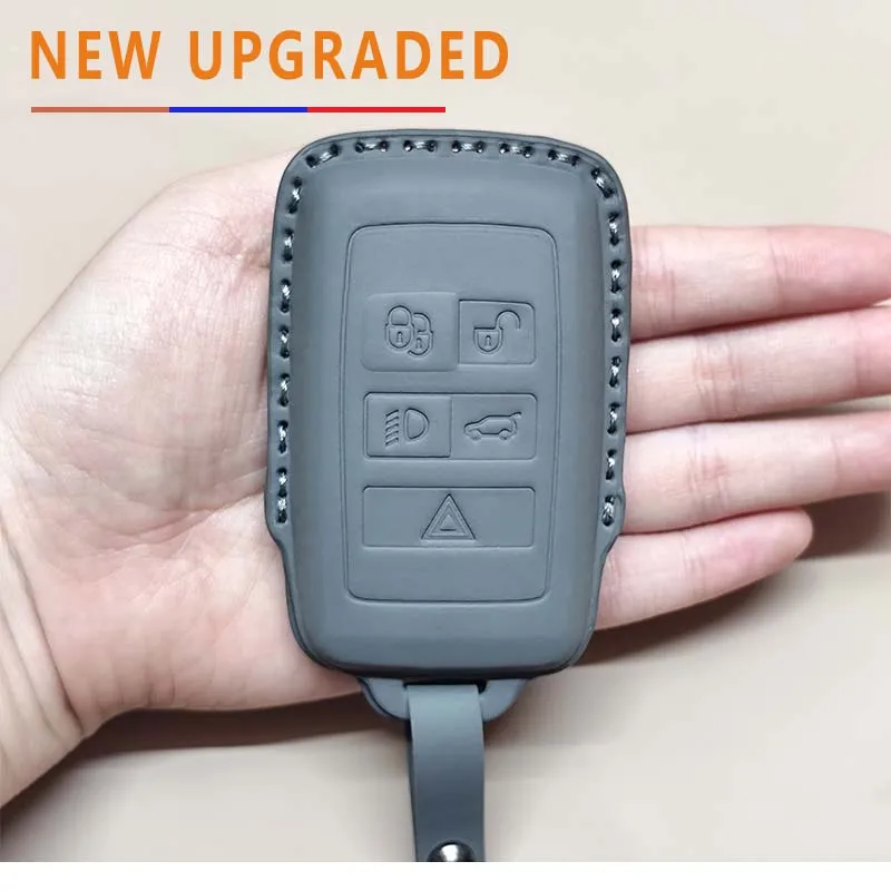 Car Remote Key Case Cover for Evoque Velar Sport Discovery Freelander 2 for JAGUAR XF XJ XE F-PACE F-TYPE Leather Keychain Fob - view 6