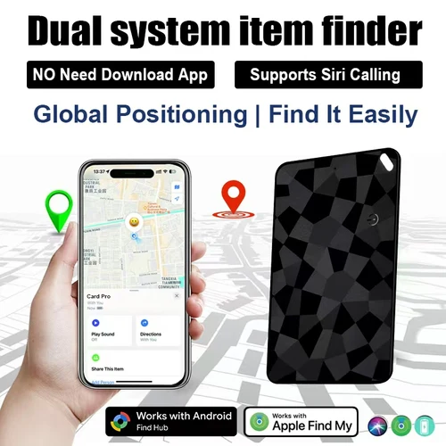 Imagen 2 del producto Rastreador de billetera inteligente, buscador de artículos de sistema dual recargable, Compatible con la aplicación Apple Find My y Android ""Find Hub Device""