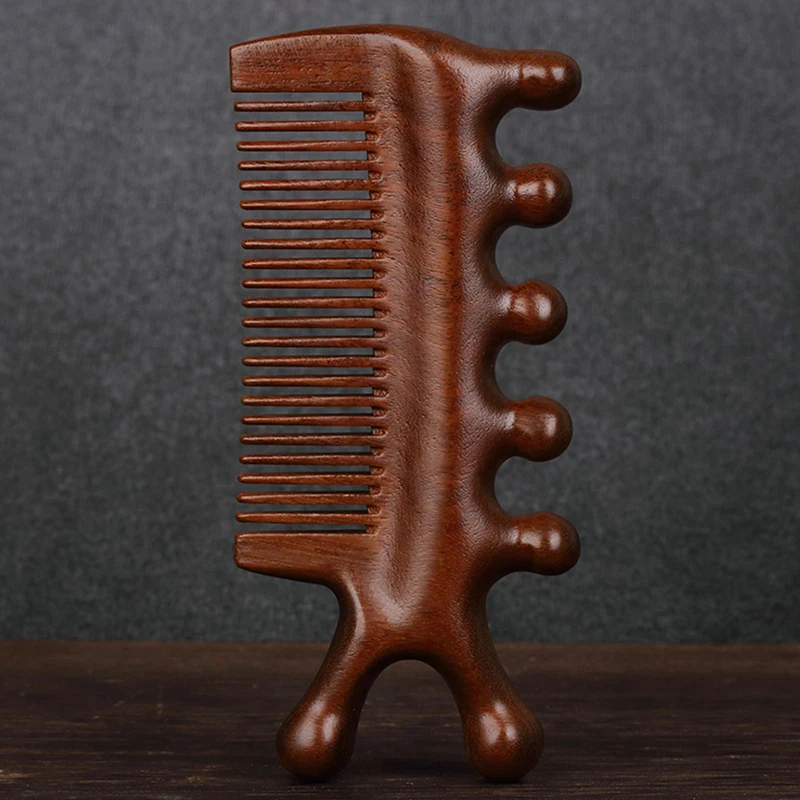 

3 in1Body Meridian Massage Comb Sandalwood Five Wide Tooth Comb Acupuncture Blood Circulation Anti-static Hair Combs