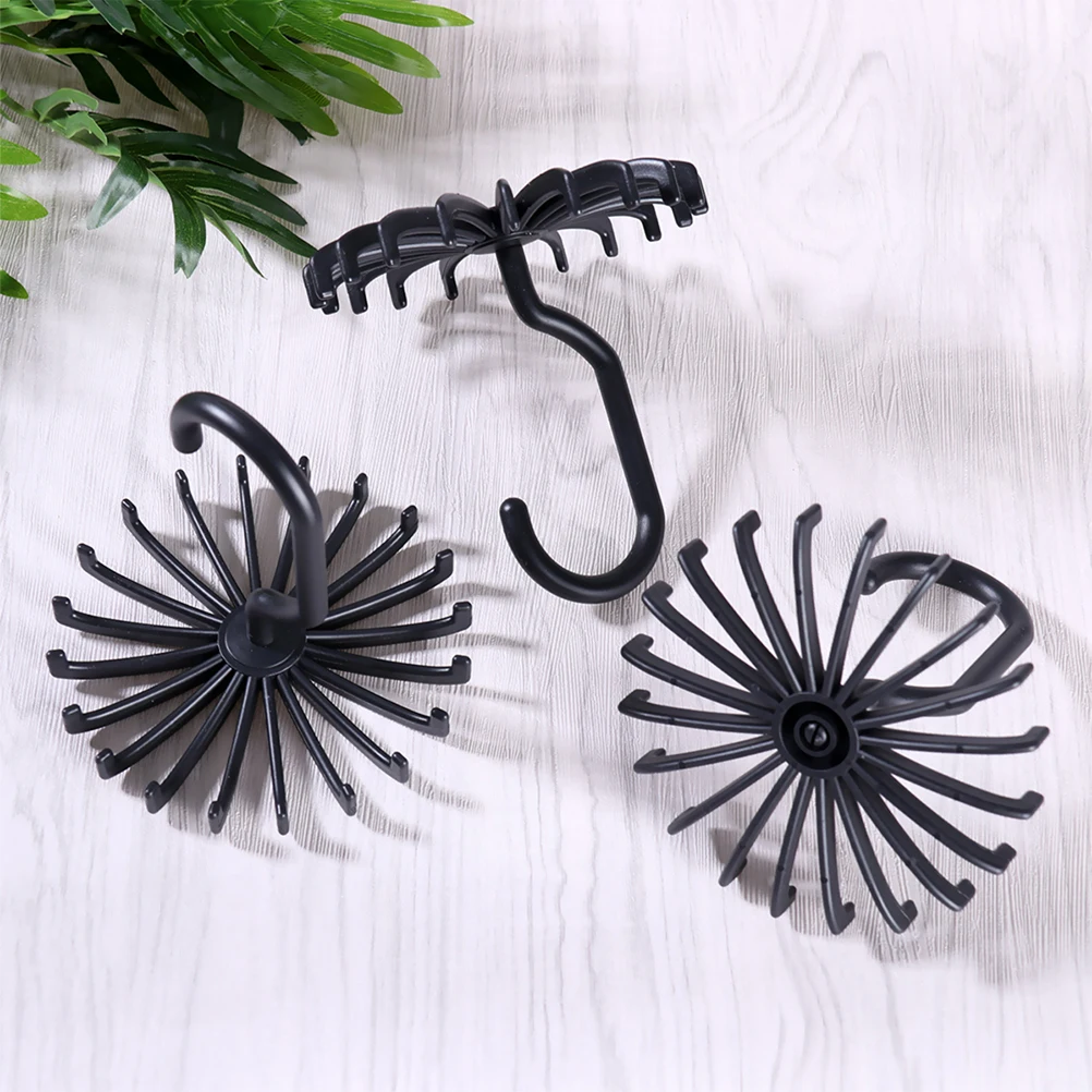 

2pcs Tie Rack Necktie Holder Belt Hanger Plastic Hooks 2White 2Black 11 3x11cm ganizer Storage Solution