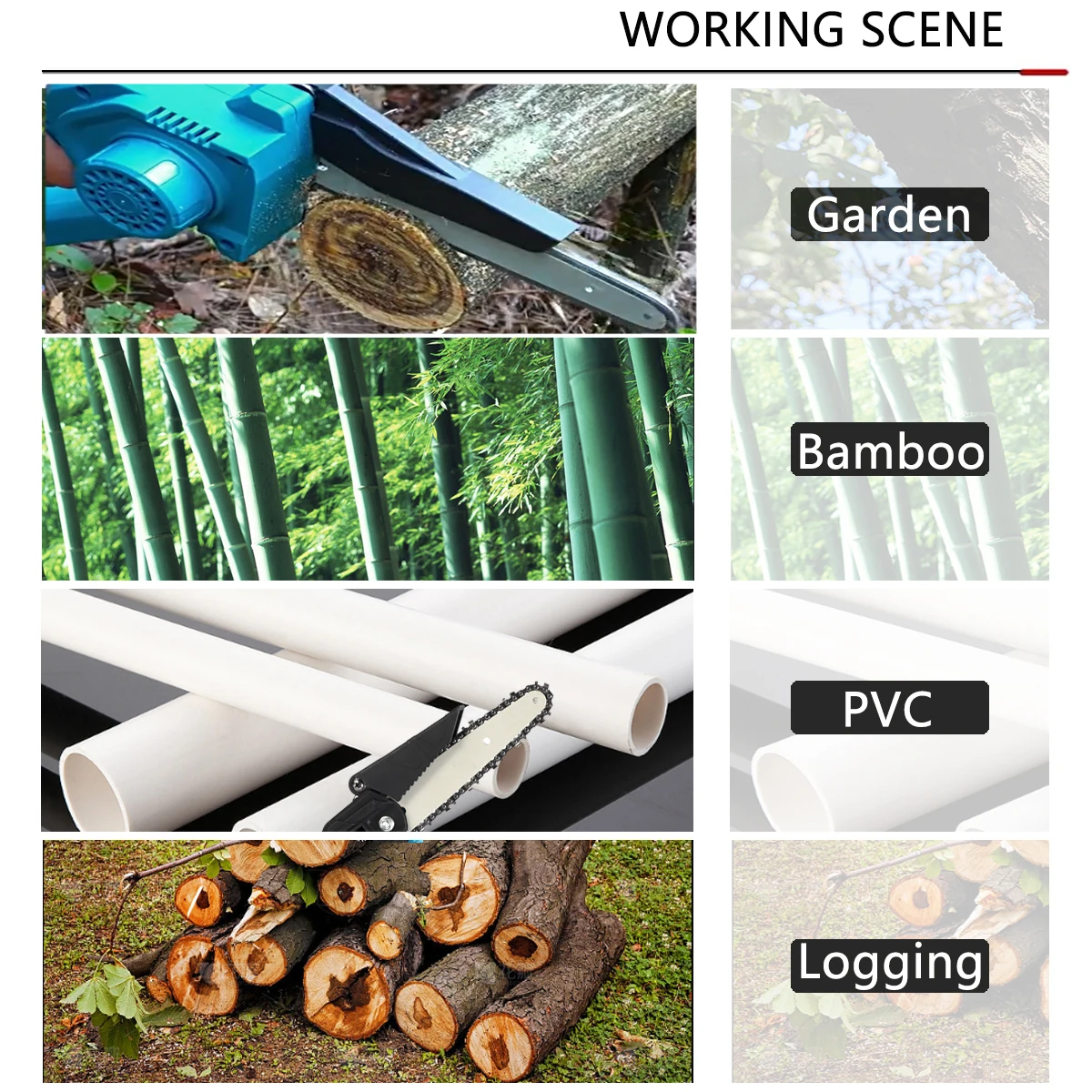 Brushless 6 Inch 21V Mini Powerful Cordless Electric Chain Saw Woodworking Handheld Pruning Chainsaw Garden Cutting Tool