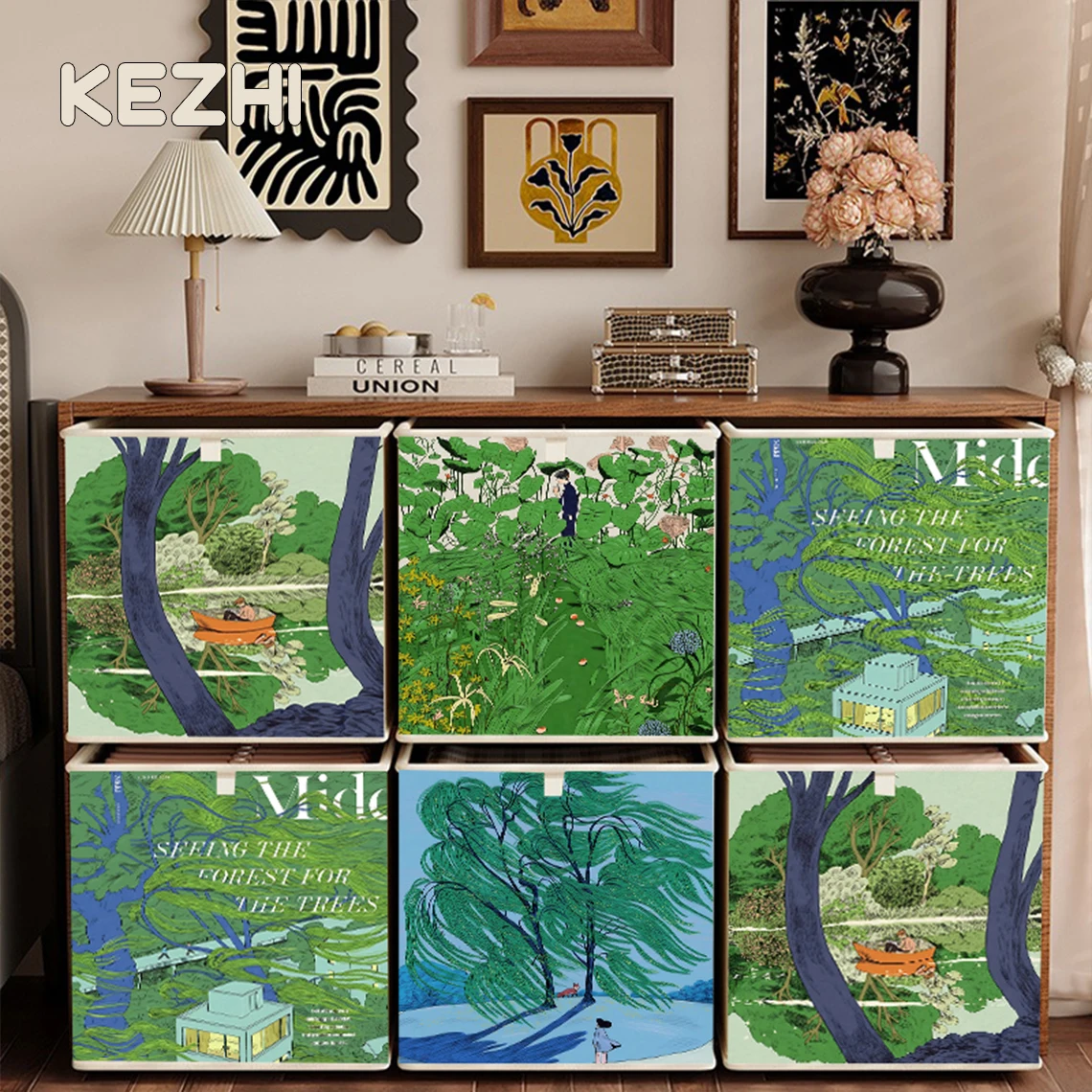 

Artistic Fabric Storage Box ek id Cabinet Non-Wier Storage Basket Miscellaneous Item Organizer Der Sle Opening