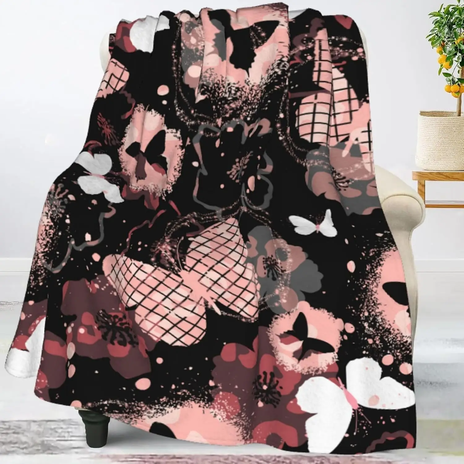 

Одеяло с бабочками, ультра мягкие теплые всесезонные декоративные флисовые одеяла для кровати, стула, автомобиля, дивана, спальни 50 "X 40"