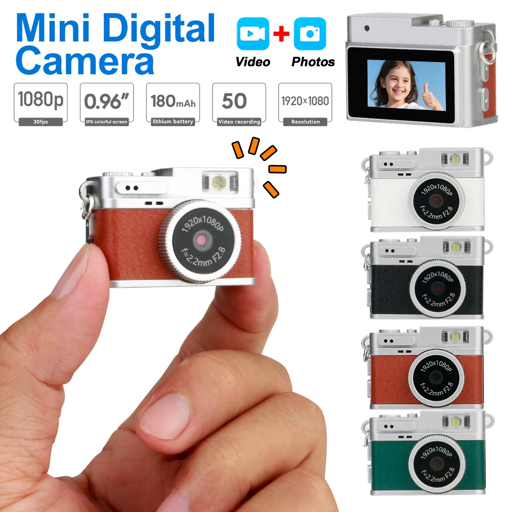 

Digital Camera 1080P Retro CCD Mini Cam with Screen Indoor Outdoor Sports Portable Vintage Very Small Camcorder Video Recorder