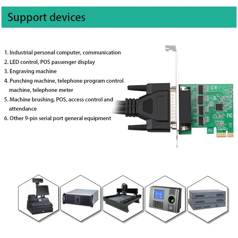 RS232การ์ดขยายตัว PCI Express การ์ด PCIE 4พอร์ต/2-Port RS232 PCI-E ไรเซอร์การ์ดอะแดปเตอร์สำหรับ PC
