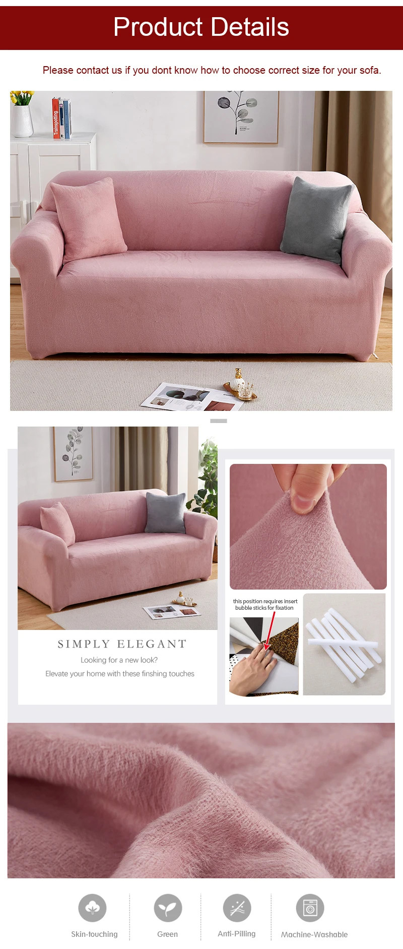 Plush Fabric Sofa Covers for Living Room 1/2/3/4 Seats Elastic Stretch Couch Cover L Shaped Sofa Slipcover Furniture Protector