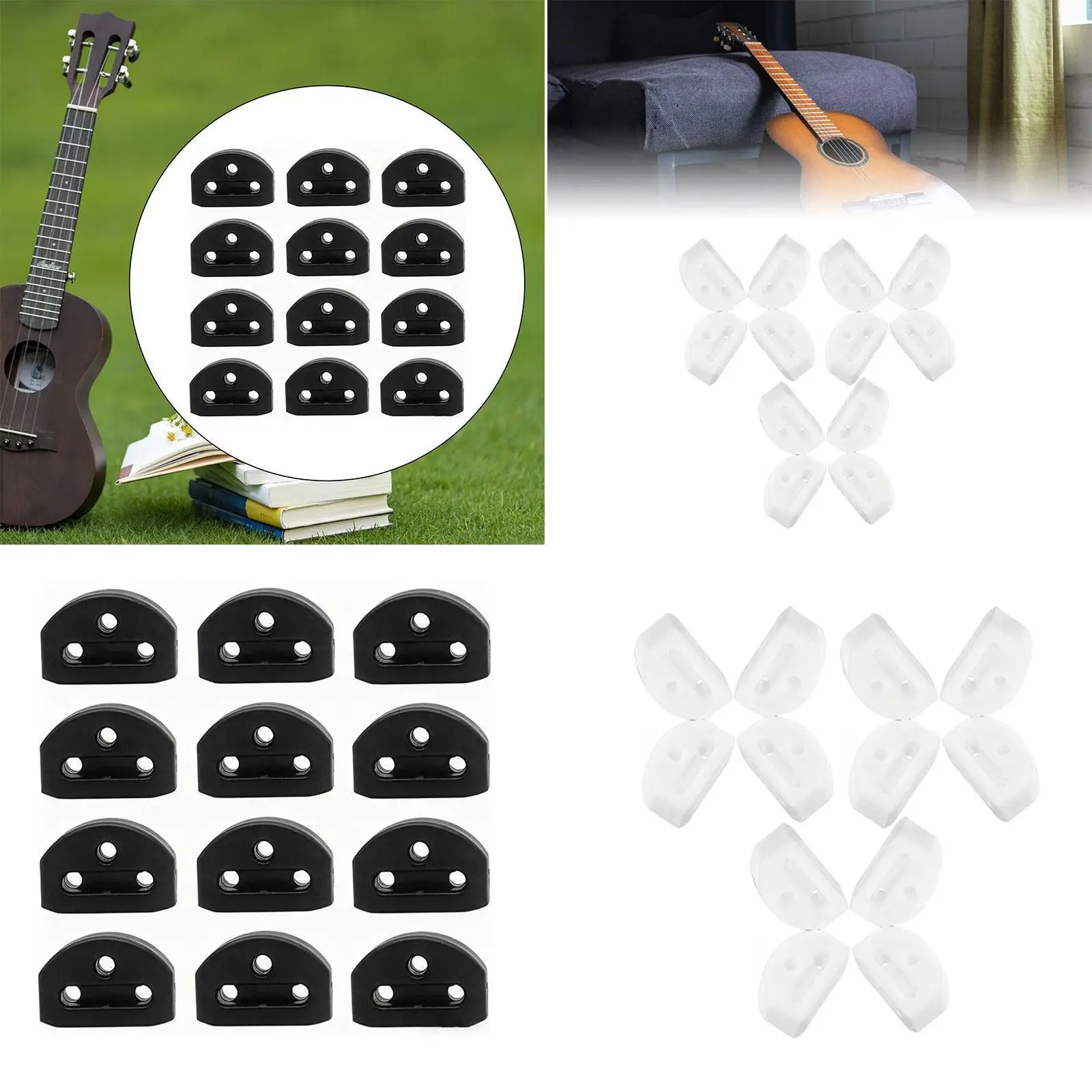 

12 шт., бусины для моста с 3 отверстиями, универсальные удобные гитарные струны, мостовые бусины для народной гитары