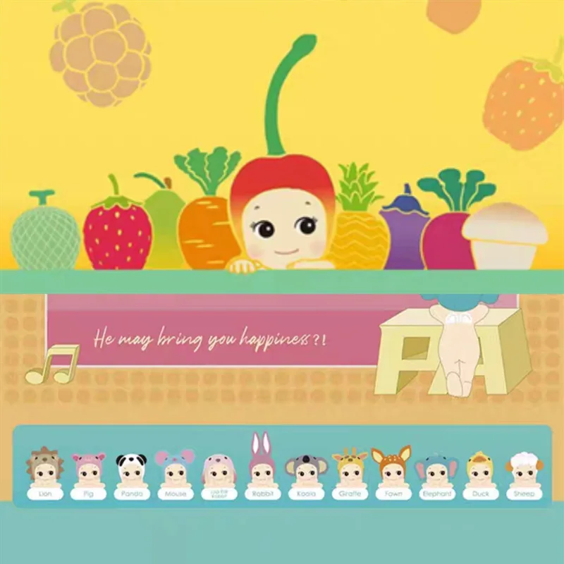 Sonny Angel Hippers Whole Series Fruit V1/2 Dreaming Looking Back Series Kawaii Mini Figure Fans Verzamel Blind Box van hoge kwaliteit