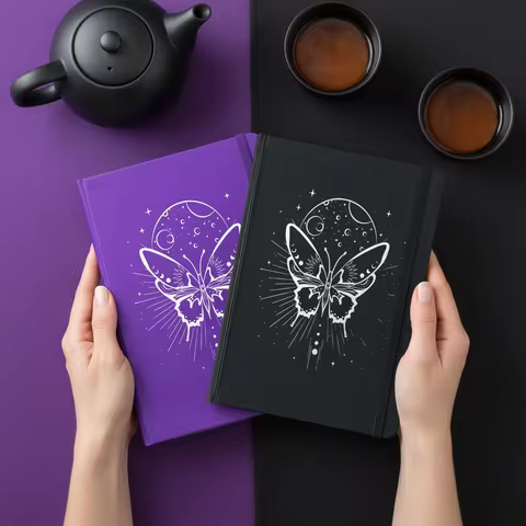 Dotted Journal Sketchbook 160gsm Thick Paper 160 Numbered Pages Lay Flat 180&deg; Faux Leather Hardcover A5 Dot Grid Notebook