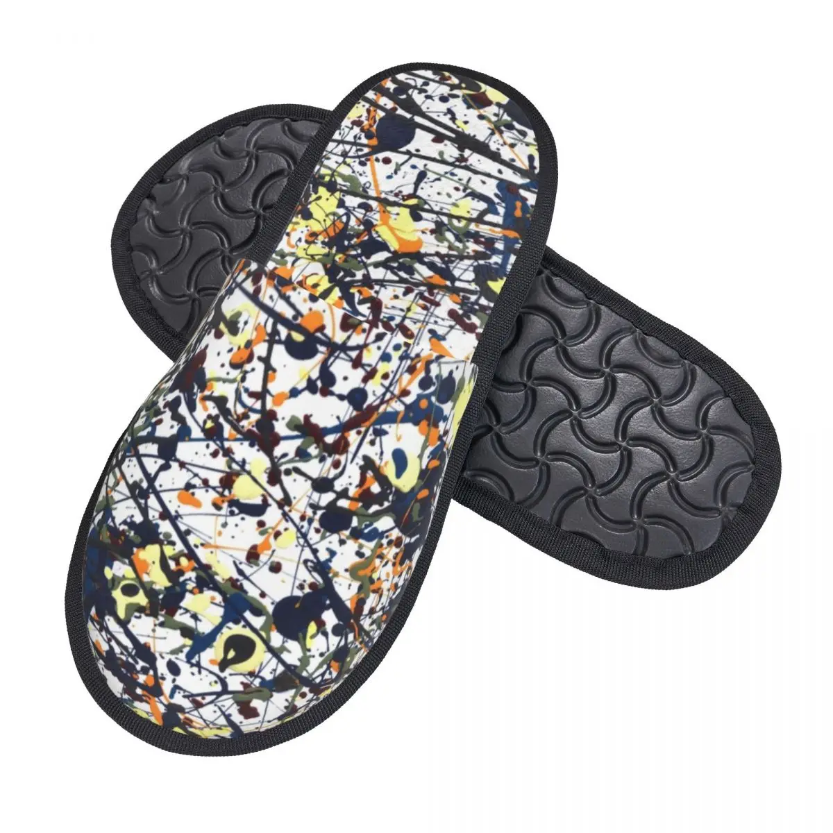 Custom Print  Jackson Pollock Mijumi Pollock House Slippers Soft Warm American Painter Artist Memory Foam Fluffy Slipper Shoes